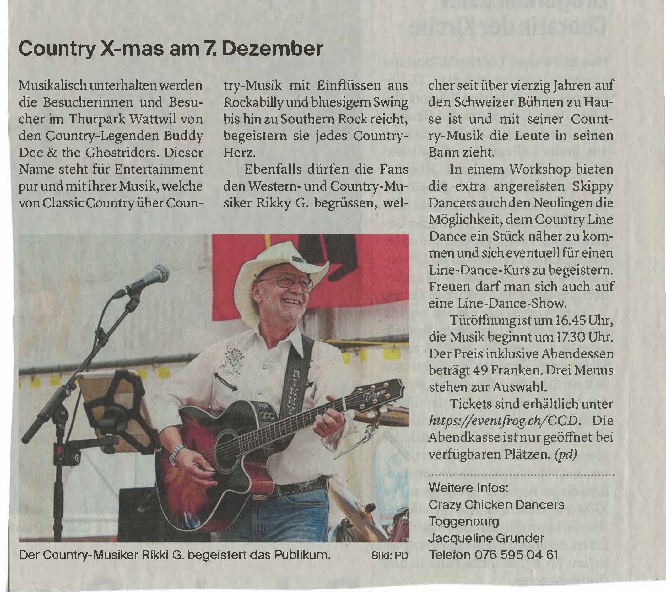 Country X-mas am 7. Dezember 2019